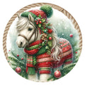 10 Christmas Horse Wreath Sign, Metal Sign, Home Decor