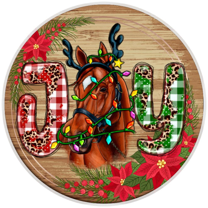 10 Christmas Joy Horse Sign, Wreath Sign, Home Decor