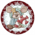 10” Christmas Mouse Candy Cane Wreath  Sign, Home Decor, Aluminum, The Ritzy Cactus