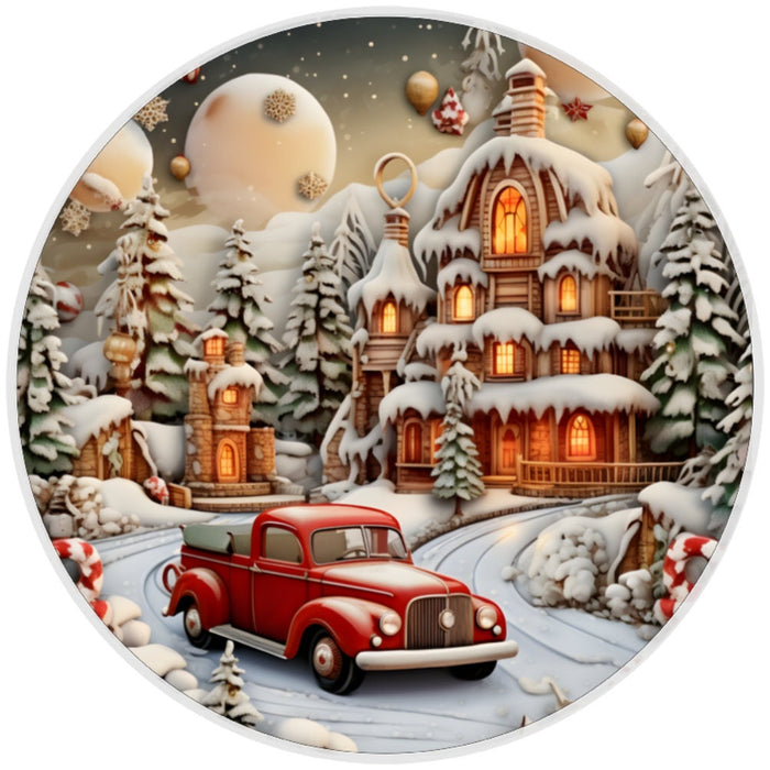 10 Christmas Night Truck Sign, Wreath Sign, Home Decor