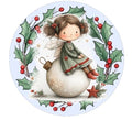 10 Christmas Ornament Holly Fairy Wreath Sign, Metal Wreath Sign, Home Decor, Winter Sign