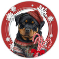 10 Christmas Rottweiler Dog Sign, Metal Wreath Sign, Home Decor