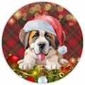 10” Christmas Saint Bernard Dog Sign, Home Decor, Aluminum, The Ritzy Cactus