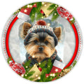 10 Christmas Yorkie Dog Sign, Metal Wreath Sign, Home Decor