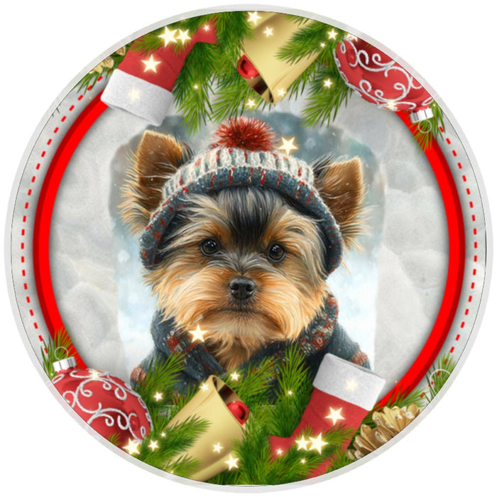 10 Christmas Yorkie Dog Sign, Metal Wreath Sign, Home Decor