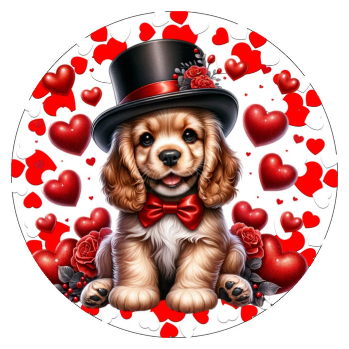 10  Cocker Spaniel Dog Valentine Sign, Wreath Sign, Home Decor