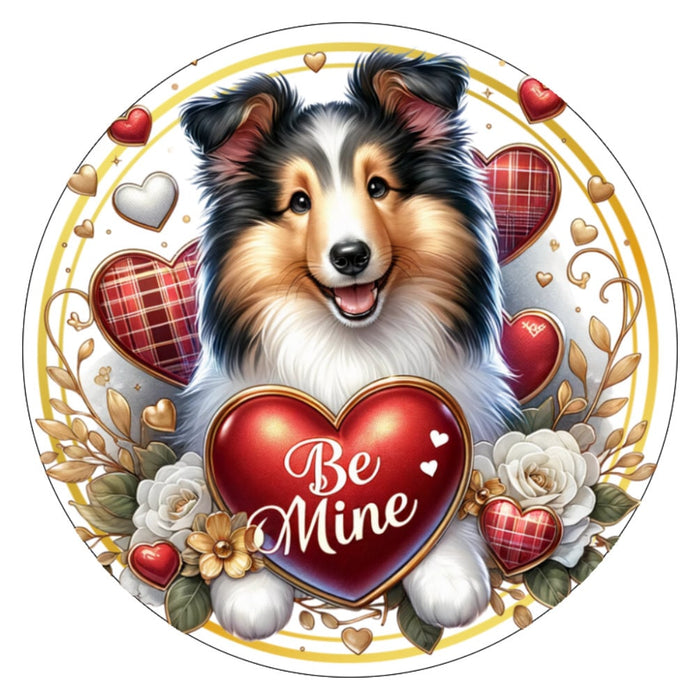 10  Collie Dog Valentine  Sign, Wreath Sign, Home Decor, Gift