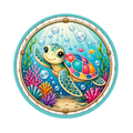 10" Colorful Turtle Sea Sign, Metal Wreath Sign, Home Decor