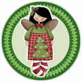 10” Country Angel Christmas  Wreath  Sign, Home Decor, Aluminum, The Ritzy Cactus