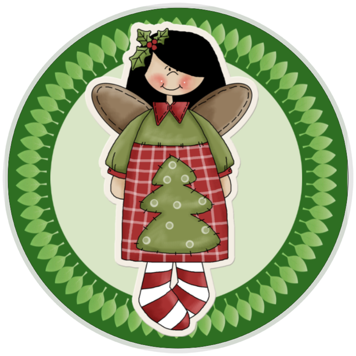 10” Country Angel Christmas  Wreath  Sign, Home Decor, Aluminum, The Ritzy Cactus
