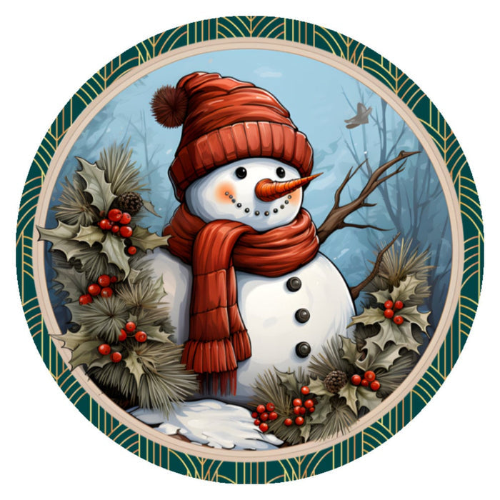 10 Country Snowman Wreath Sign, Metal Wreath Sign, Home Decor