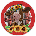 10 Country Sunflower Cow Sign, Wreath Sign, Home Decor