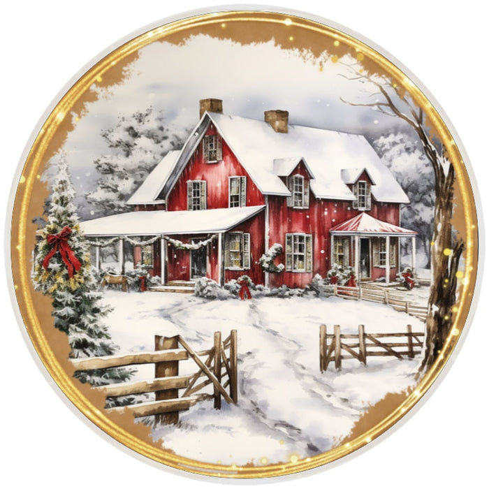 10 Countryside Christmas Sign, Metal Wreath Sign, Home Decor