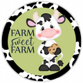 10” Cow Farm Sweet Farm  Country  Wreath Sign, Home Decor, Aluminum, The Ritzy Cactus