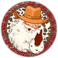 10 Cowboy  Santa Wreath Sign, Metal Wreath Sign, Home Decor