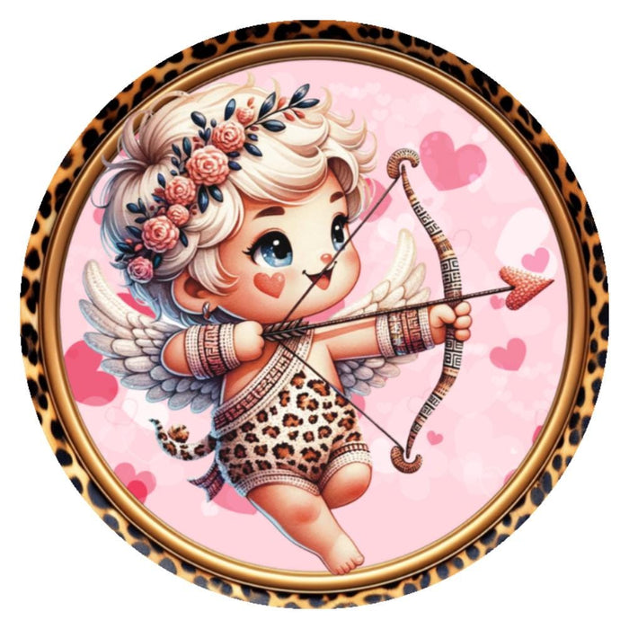 10 Cupid Leopard Valentine Sign, Wreath Sign, Home Decor