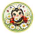 10" Daisy Ladybug Wreath Sign, Metal Wreath Sign, Home Decor, Summer Sign