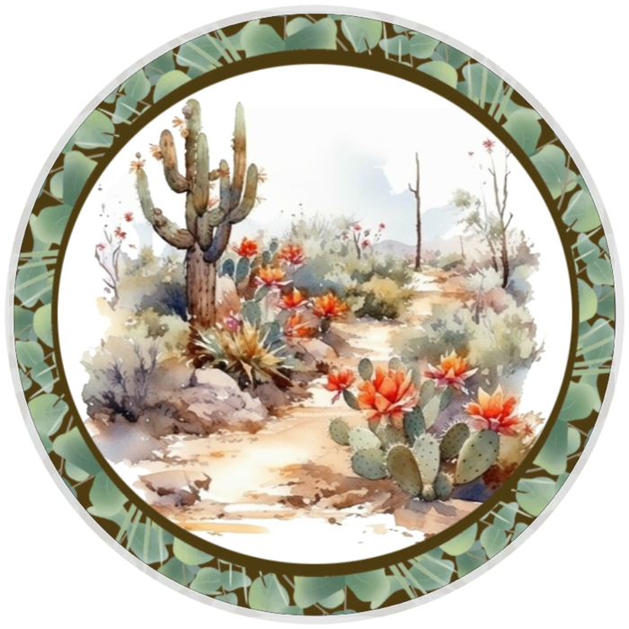 10” Desert Cactus Sign, Home Decor, Aluminum, The Ritzy Cactus