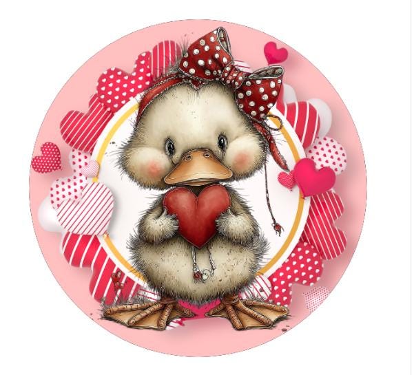 10 Duck Valentine Sign, Wreath Sign, Home Decor, Wreath Making Supplies