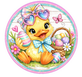10 Duckling Bunny Wreath Sign, Metal Wreath Sign, Home Decor, Spring Sign