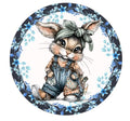 10 Easter Bunny Blue Floral Wreath Sign,  Metal Wreath Sign, Home Decor, Spring Sign