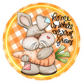 10  Easter Bunny Checkered Home  Sign, Wreath Sign, Home Decor