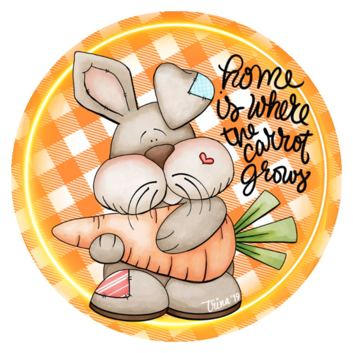 10  Easter Bunny Checkered Home  Sign, Wreath Sign, Home Decor