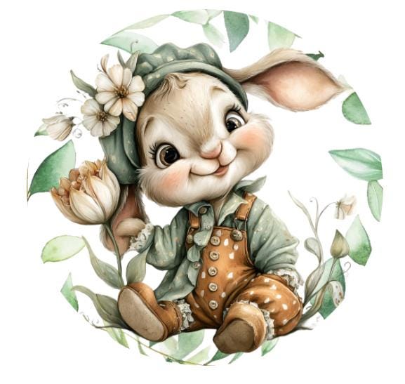 10 Easter Bunny Jumper Wreath Sign,  Metal Wreath Sign, Home Decor, Spring Sign