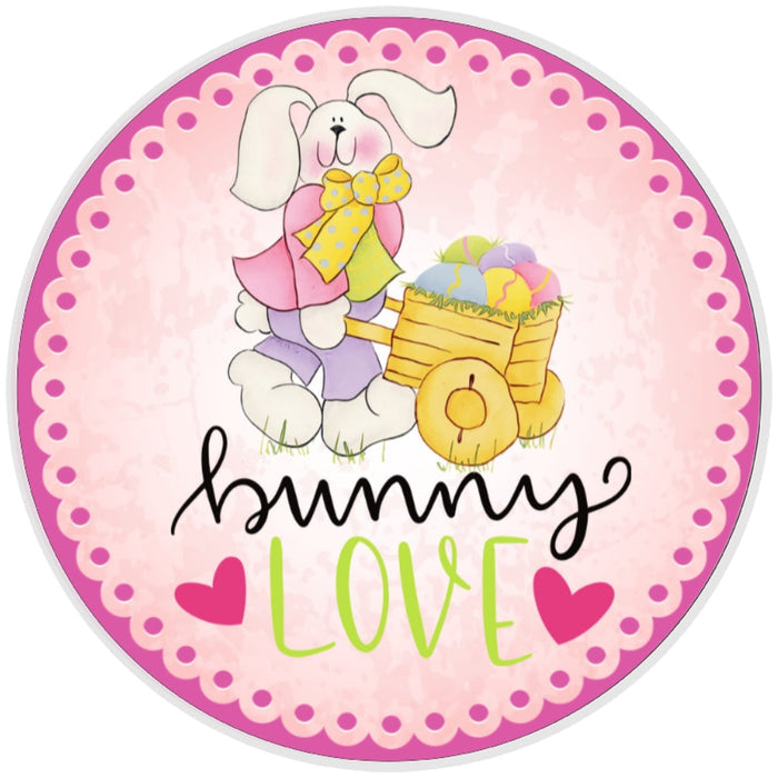 10 Easter Bunny Love Sign, Wreath Sign, Home Decor, Metal Sign, The Ritzy Cactus
