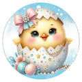 10 Easter Chick Jeweled Egg Sign, Metal Wreath Sign, Home Decor, Gift