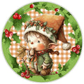 10 Elf Holly Christmas Sign, Wreath Sign, Home Decor