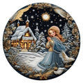 10 Embroidered Look Blue Winter Sign, Wreath Sign, Home Decor