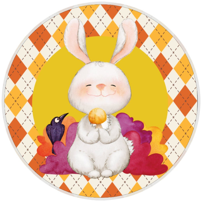 10 Fall Bunny Sign, Autumn Sign, Wreath Sign, Home Decor