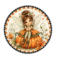10" Fall Fairy Wreath Sign, Metal Wreath Sign, Home Decor
