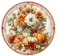 10  Fall Floral Country Pumpkin Sign, Wreath Sign, Metal Sign, Home Decor