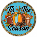 10” Fall Football Pumpkin Wreath Sign, Home Decor, Aluminum, The Ritzy Cactus