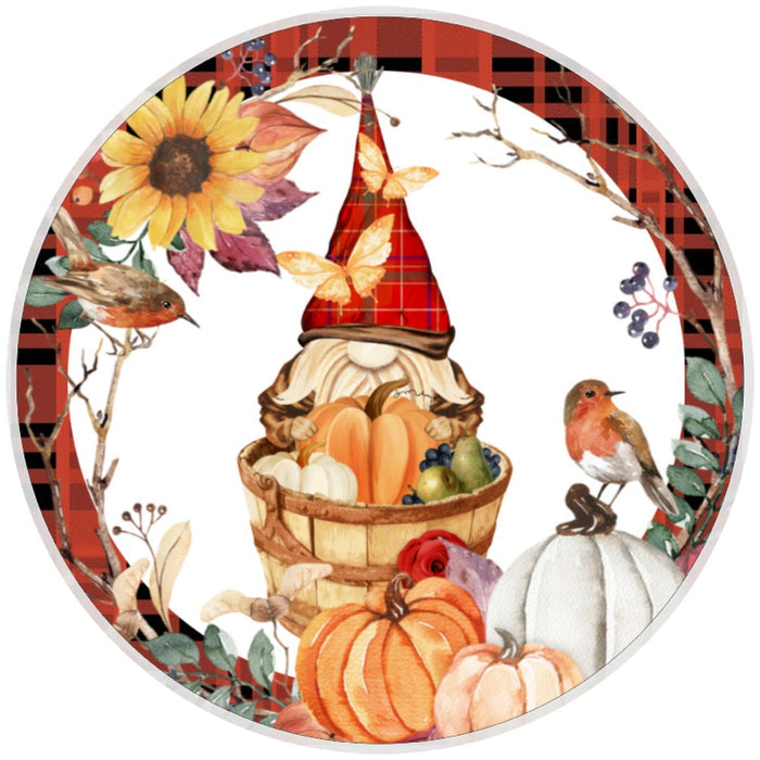 10 Fall Gnome Wreath Sign, Wreath Sign, Home Decor, Metal Sign, The Ritzy Cactus