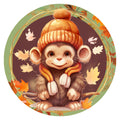 10 Fall Monkey  Sign, Metal Sign, Wreath Sign, Home Decor