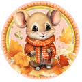 10  Fall Mouse Leaves Sign, Metal Sign, Wreath Sign, Home Decor
