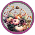 10” Fall Plum Pumpkin Wreath Sign, Home Decor, Aluminum, The Ritzy Cactus