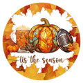 10 Fall Pumpkin Tis The Season Sign, Wreath Sign, Metal Sign, Home Decor