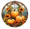 10  Fall Stained Glass Look Pumpkin Sign, Wreath Sign, Metal Sign, Home Decor