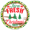 10” Farm Fresh Christmas Trees Wreath Sign, Home Decor, Aluminum, The Ritzy Cactus