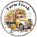 10” Farm Fresh Lemonade Sign, Home Decor, Aluminum, The Ritzy Cactus