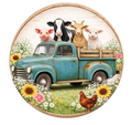 10" Farm Truck Sign, Metal Wreath Sign, Home Decor, DIY Wreath Supply