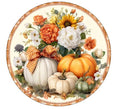 10 Farmhouse Fall Country Pumpkin Foral Sign, Wreath Sign, Metal Sign, Home Decor