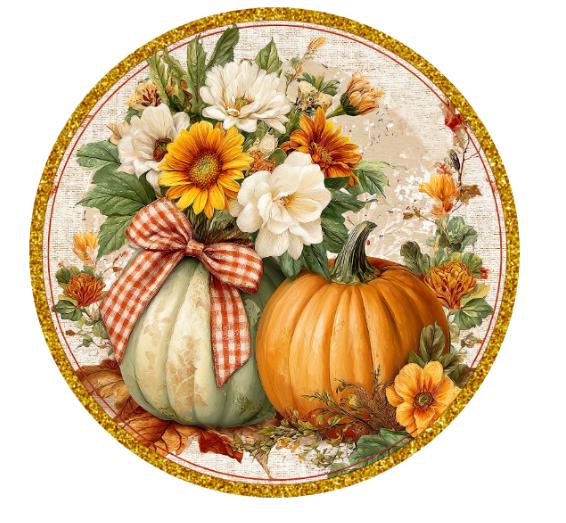 10 Farmhouse Fall Country Pumpkin Sign, Wreath Sign, Metal Sign, Home Decor