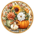 10 Farmhouse Fall Country Pumpkin Sunflower Sign, Wreath Sign, Metal Sign, Home Decor