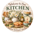 10" Farmhouse Kitchen Sign, Metal Wreath Sign, Home Decor, DIY Wreath Supply