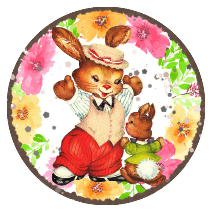 10 Floral Bunny Easter Wreath Sign, Wreath Sign, Home Decor, Metal Sign, The Ritzy Cactus